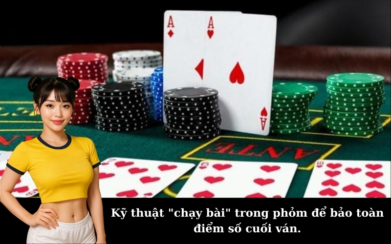 Kỹ thuật "chạy bài" trong phỏm để bảo toàn điểm số cuối ván.