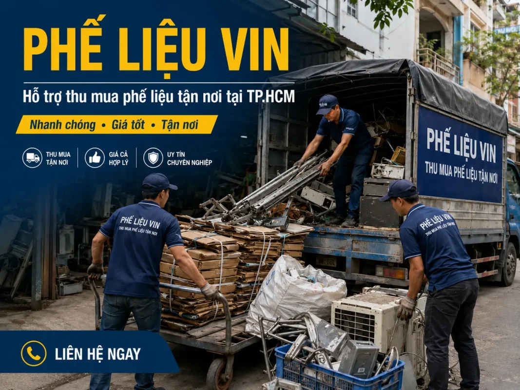Phế Liệu Vin hỗ trợ thu mua phế liệu tận nơi tại TP.HCM